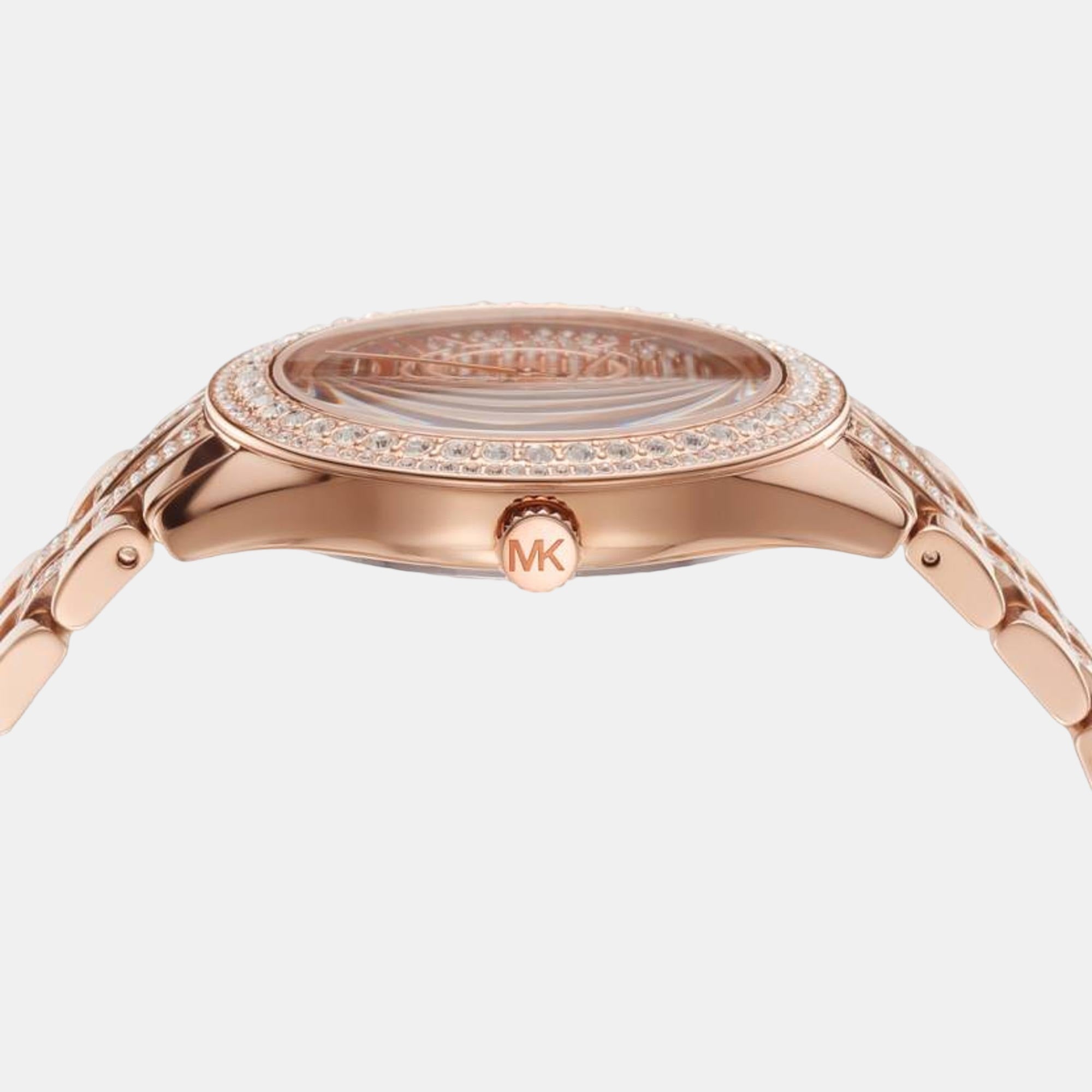 Harlowe Women Quartz Rose Gold Dial Analog Stainless Steel Watch MK4710