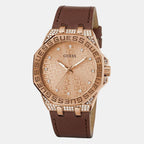 Insignia Women Quartz Rose Gold Dial Analog Leather Watch GW0547L2