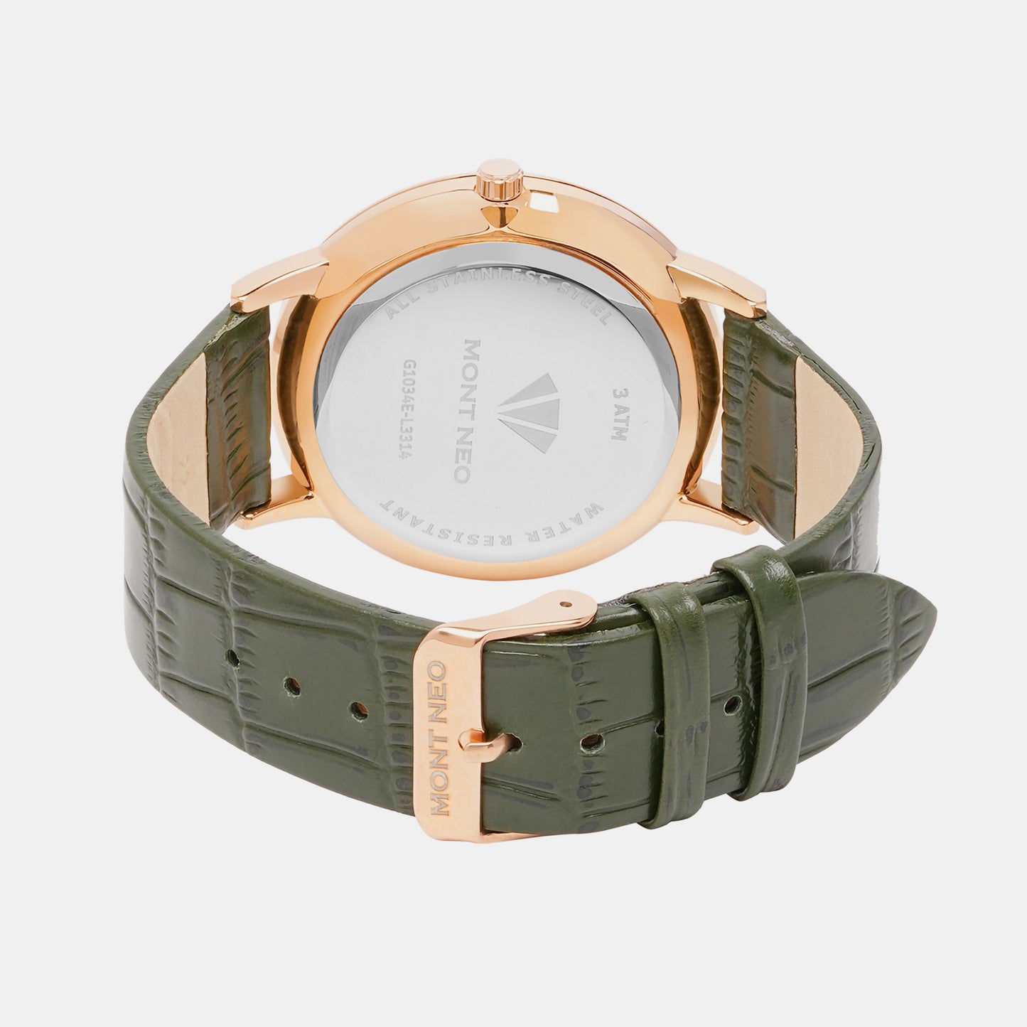 Male Green Analog Leather Watch G1034E-L3314