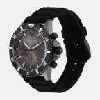 World Explorer Men Quartz Black Dial Chronograph Silicone Watch AR11515