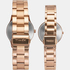 Fashion Couple Quartz Silver Dial Analog Stainless Steel Watch TW00PR294