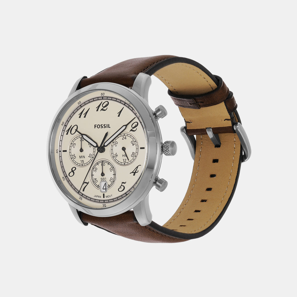 Fossil Men Round Cream watch