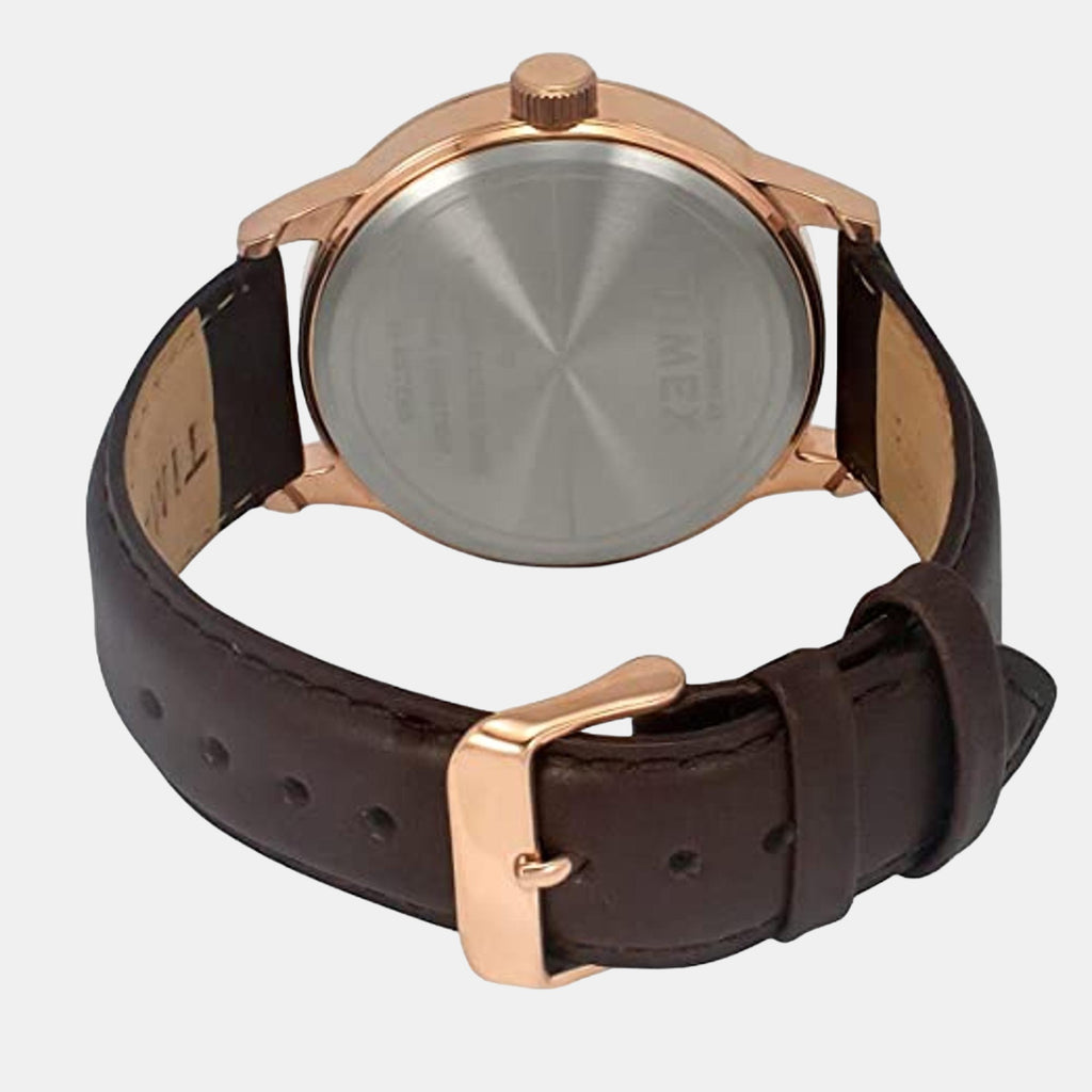 Fashion Men Quartz White Dial Multi-Function Leather Watch TWEG19908