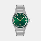 Boss Round Green Analog watch