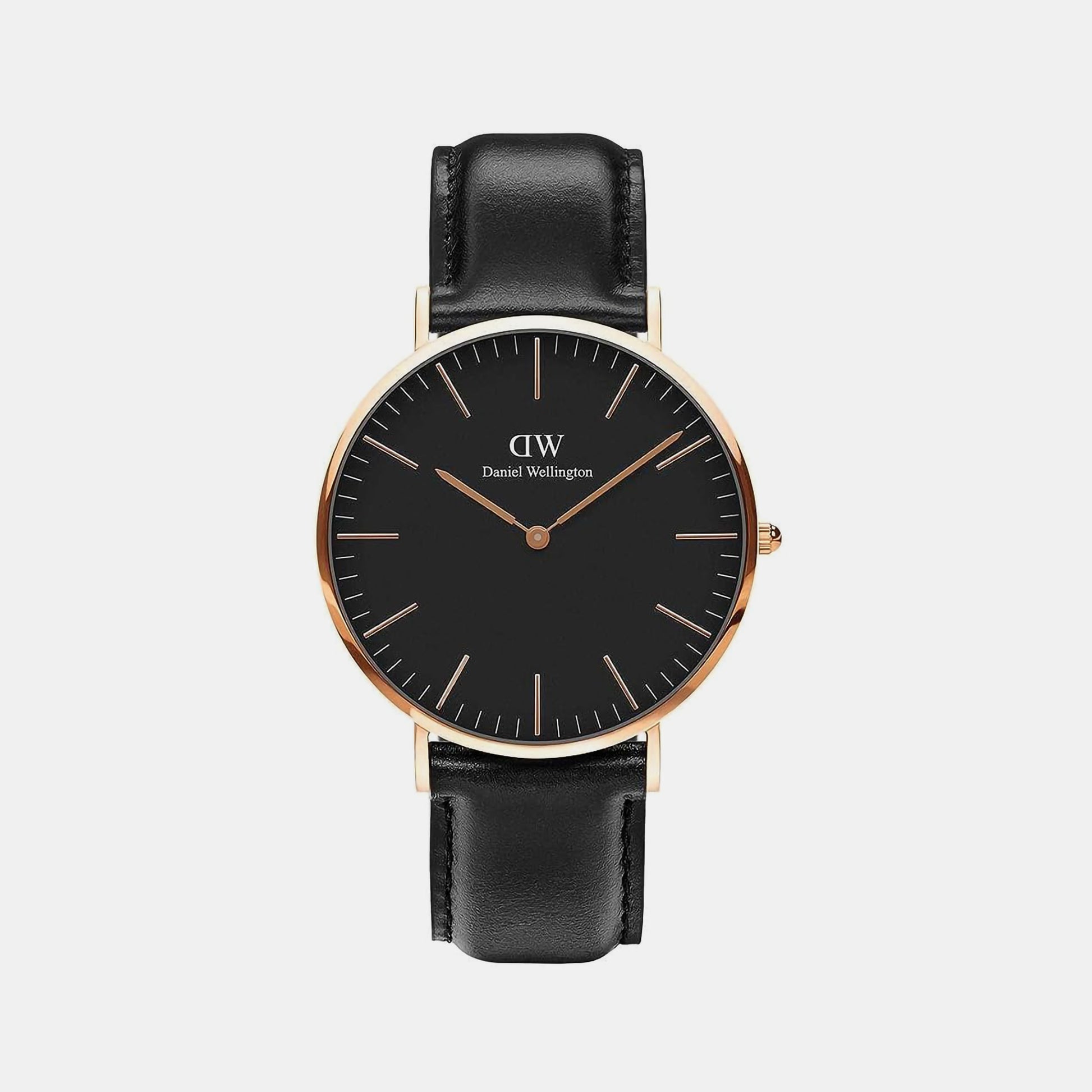 Classic Male Black Analog Leather Watch DW00100127