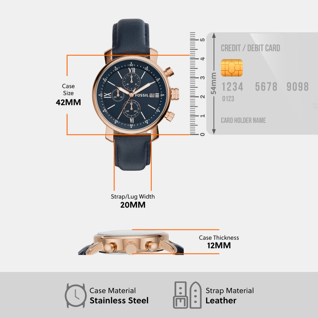 Fossil Men Round Blue watch