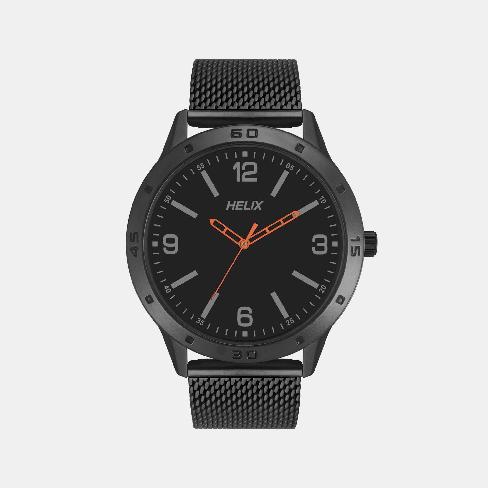 Helix Round Black Analog watch