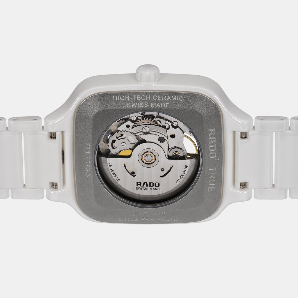 True Square Unisex Automatic White Dial Analog Ceramic Watch R27073702