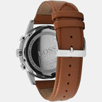 Navigator Men Quartz Black Dial Chronograph Leather Watch 1513812