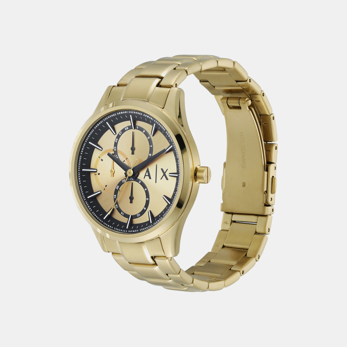 Armani Exchange Men Round Gold watch