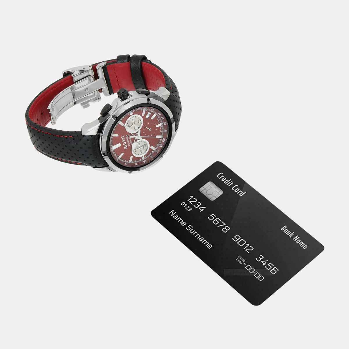 Seiko Leather Red watch