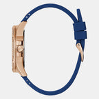 queen Women Quartz Rose Gold Dial Multi-Function Silicone Watch GW0536L5