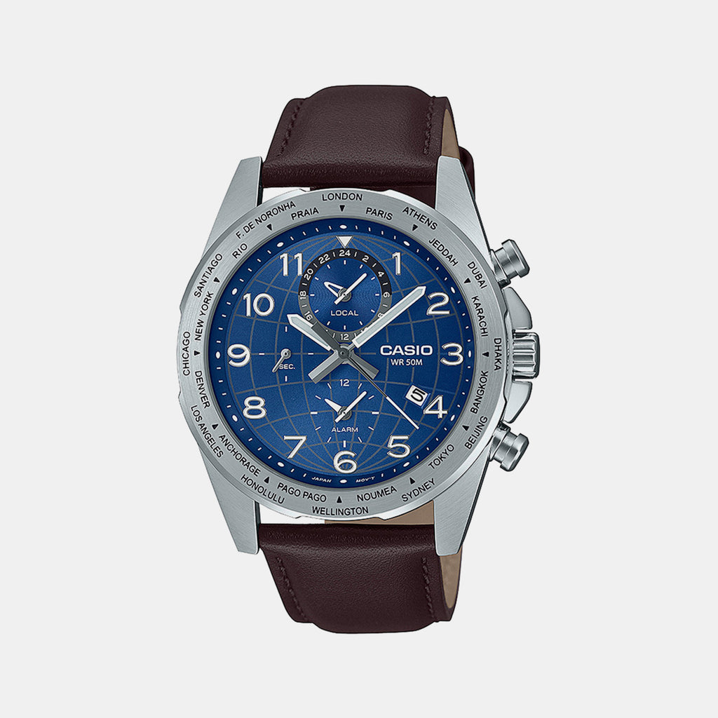 Casio Round Blue Chronograph watch