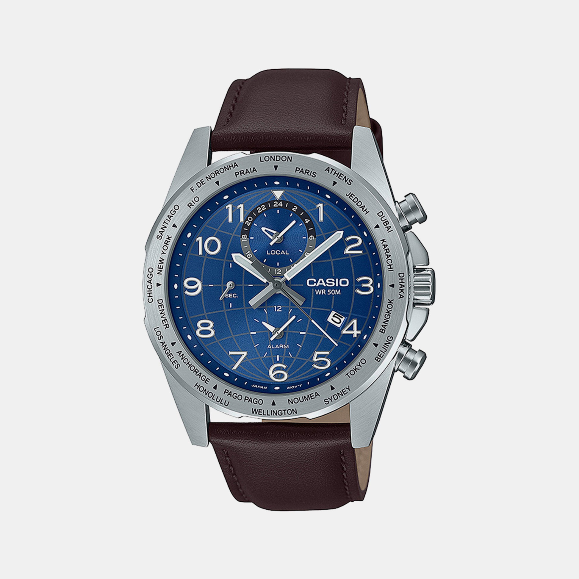 Male Blue Chronograph Leather Watch A2150