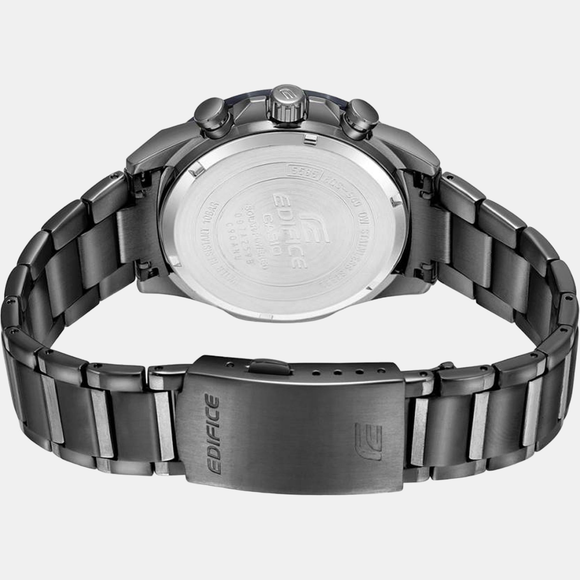 Edifice Men Quartz Black Dial Chronograph Stainless Steel Watch ED568