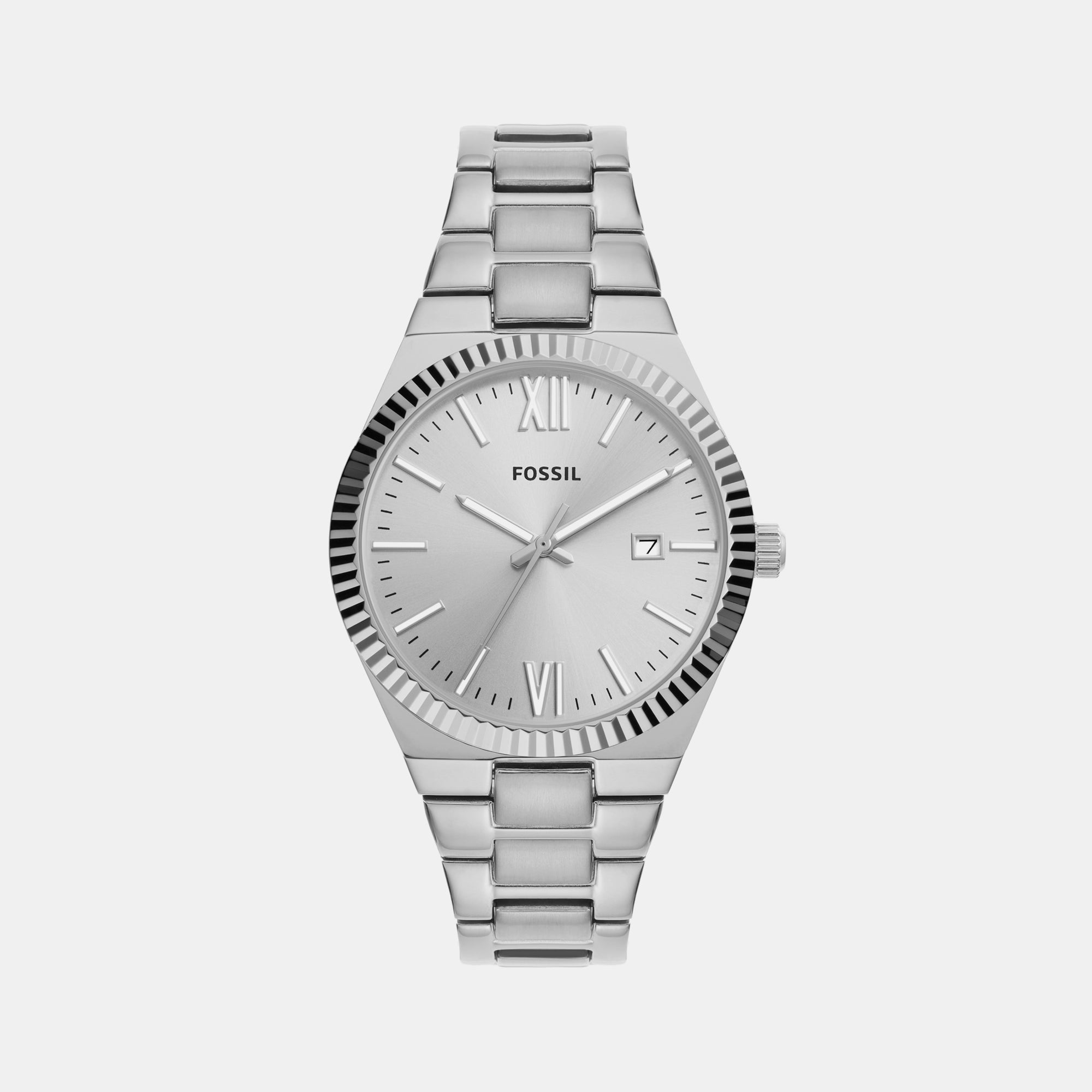 Fossil Rectangular Silver Analog watch
