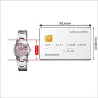 Enticer Women Quartz Pink Dial Analog Stainless Steel Watch A873