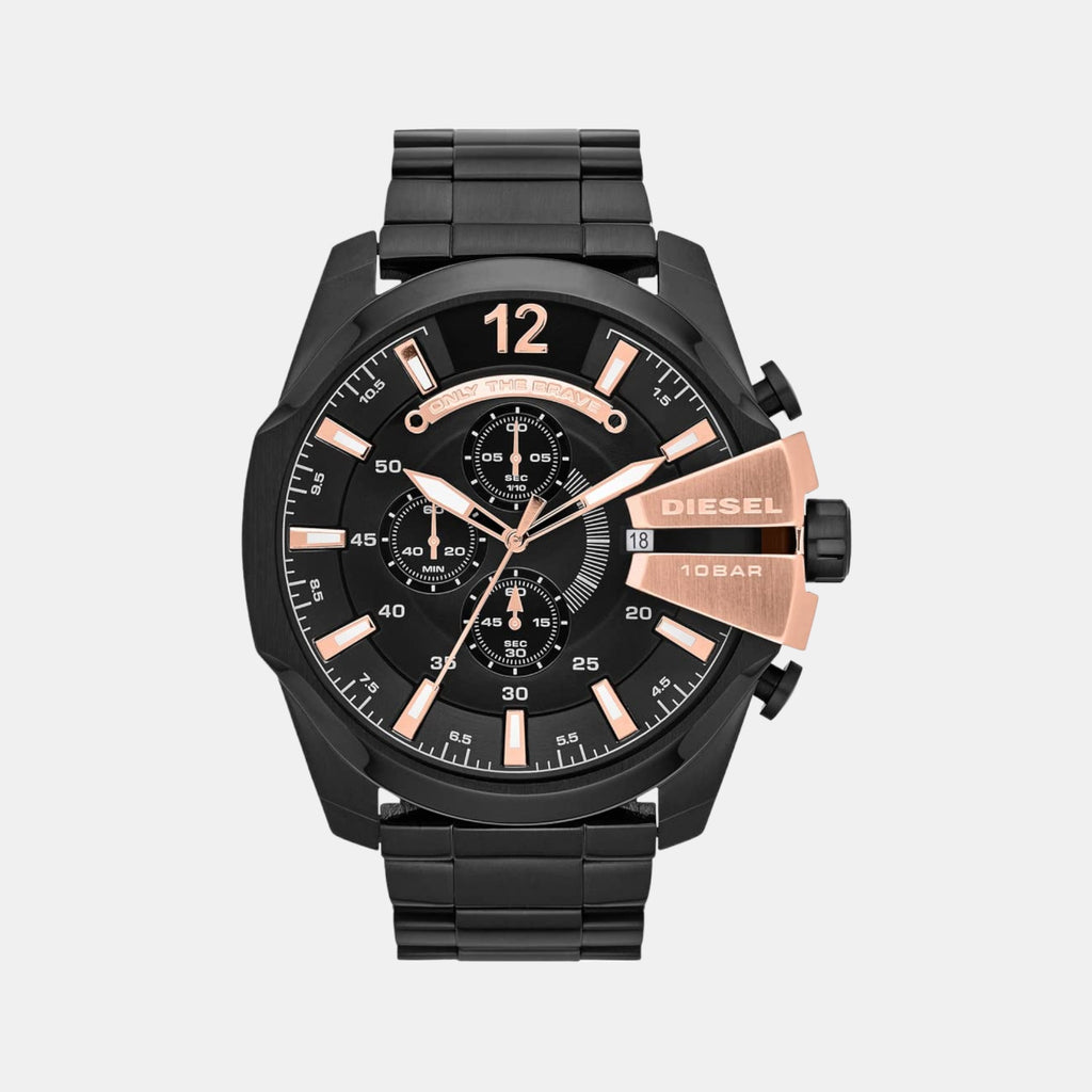 Male Black Chronograph Stainless Steel Watch DZ4309