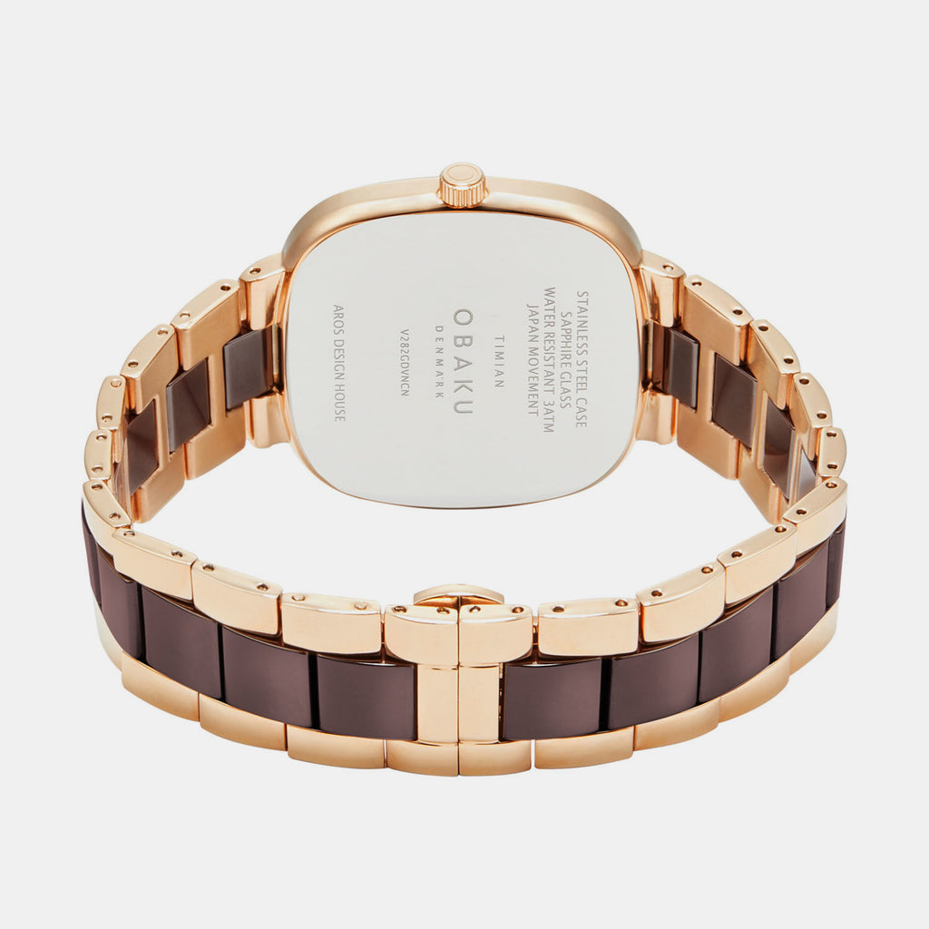 Obaku Men Square Brown watch