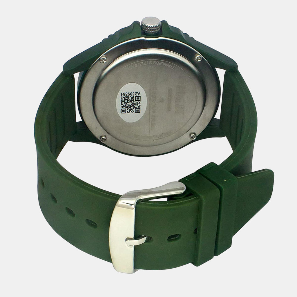 Men Quartz Green Dial Analog Silicone Watch TW033HG18