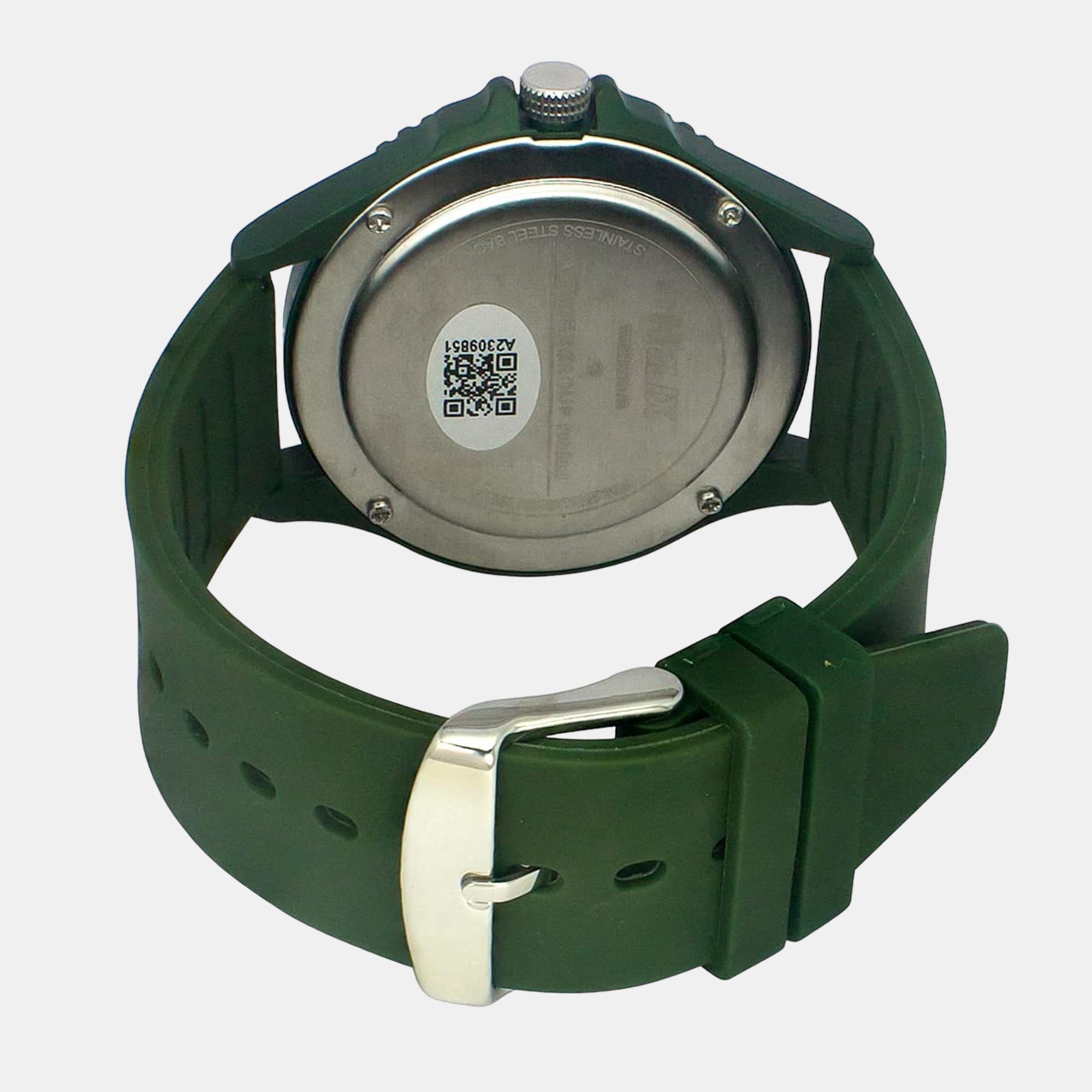 Men Quartz Green Dial Analog Silicone Watch TW033HG18
