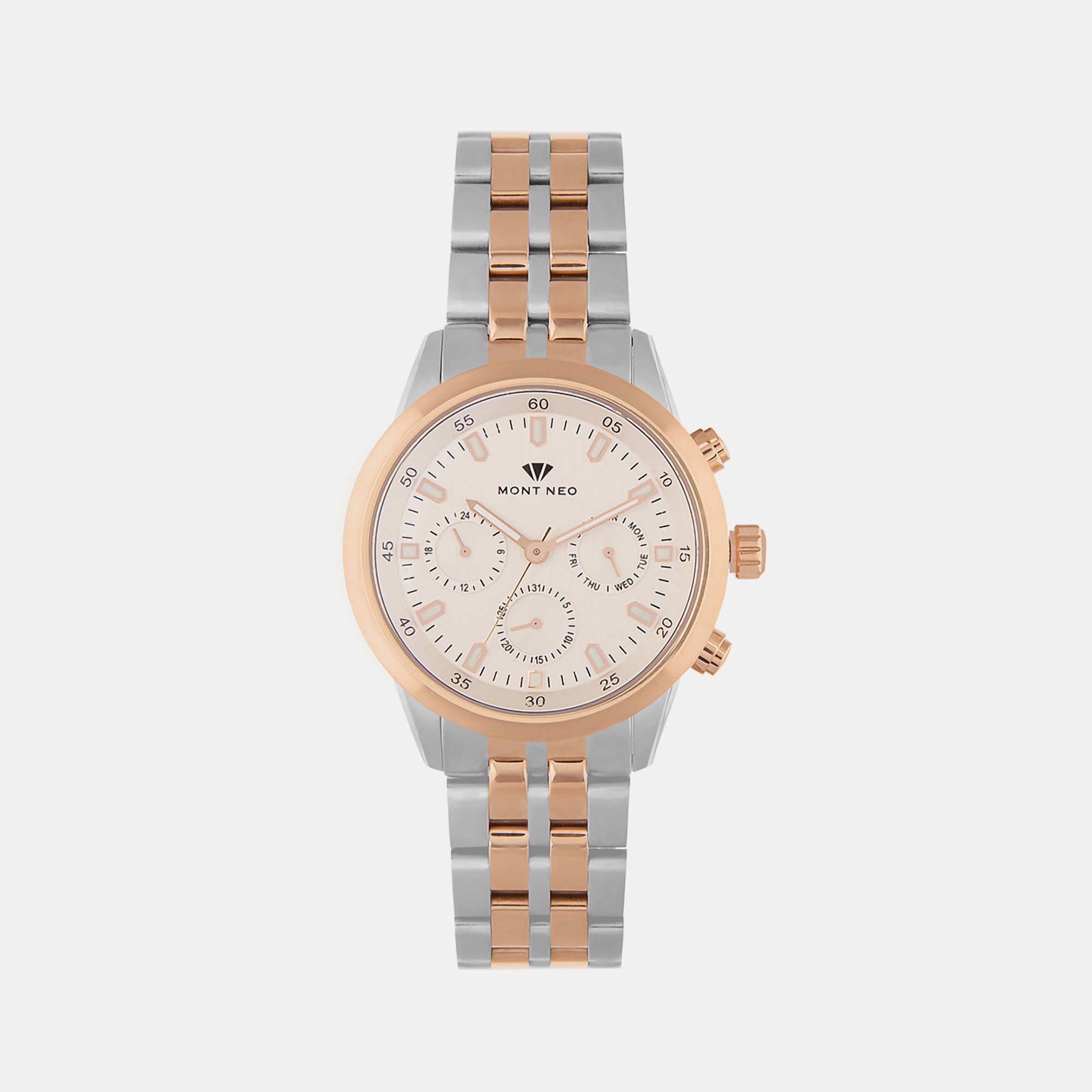 Mont Neo Round Silver Chronograph watch