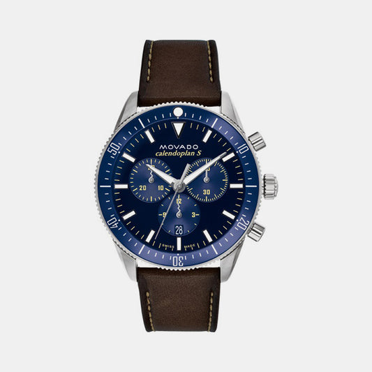 Heritage Male Blue Chronograph Leather Watch 3650121
