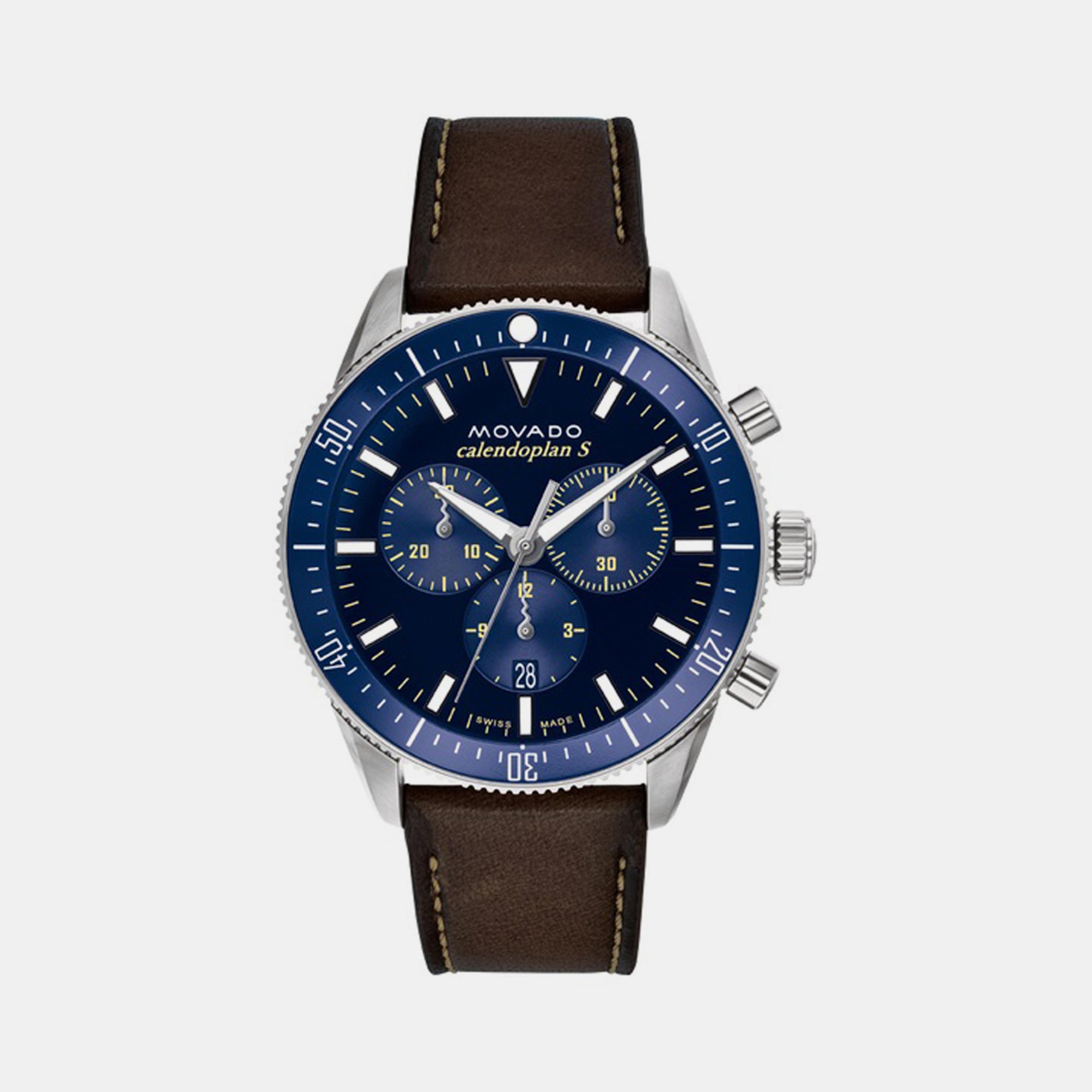 Movado Round Blue Chronograph watch