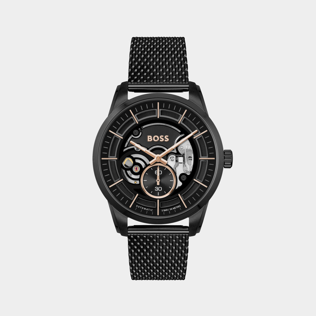 Boss Round Black Chronograph watch