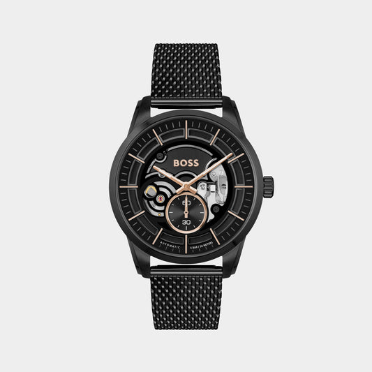 Sophio Automatic Male Black Chronograph Mesh Watch 1514035