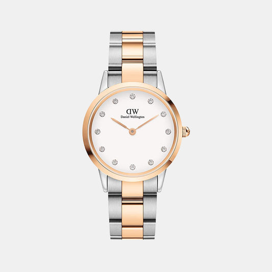 Iconic Female White Analog Stainless Steel Watch DW00100358