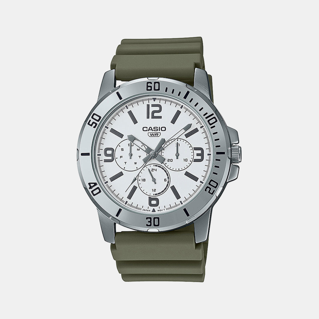 Casio Round White Chronograph watch