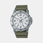 Casio Round White Chronograph watch