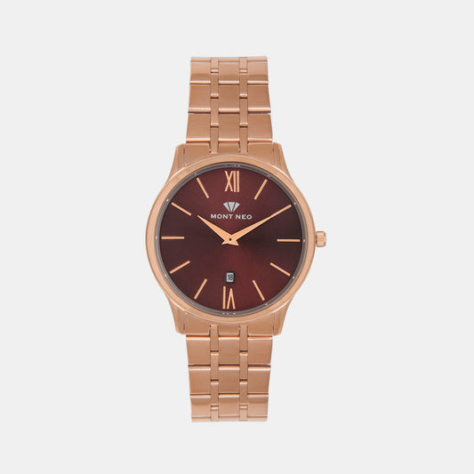 Male Brown Analog Stainless Steel Watch 1035E-M3306