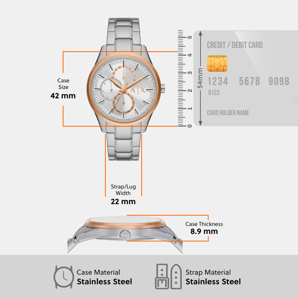 Armani Exchange Stainless Steel Round watch