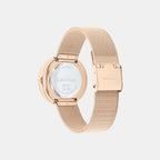 Twisted Bezel Women Quartz Silver Dial Analog Stainless Steel Watch 25200312