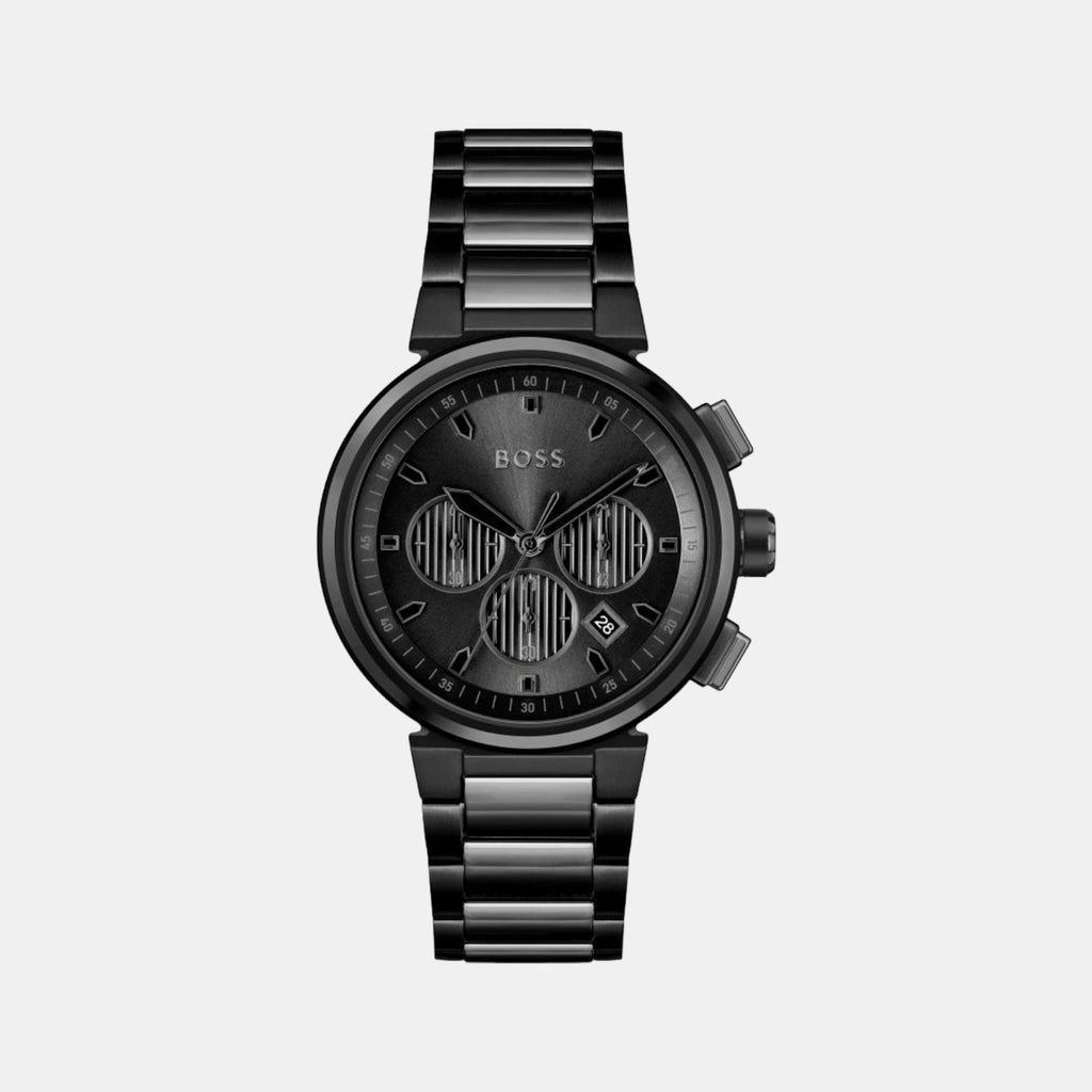 Boss Round Black Chronograph watch
