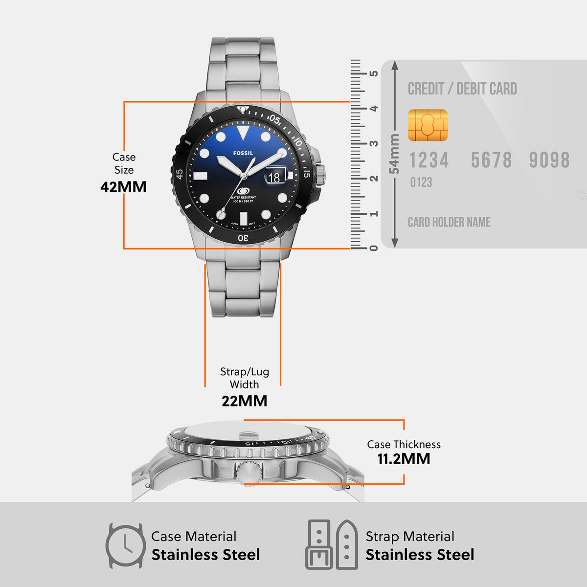Fossil Round Quartz Analog Men watch