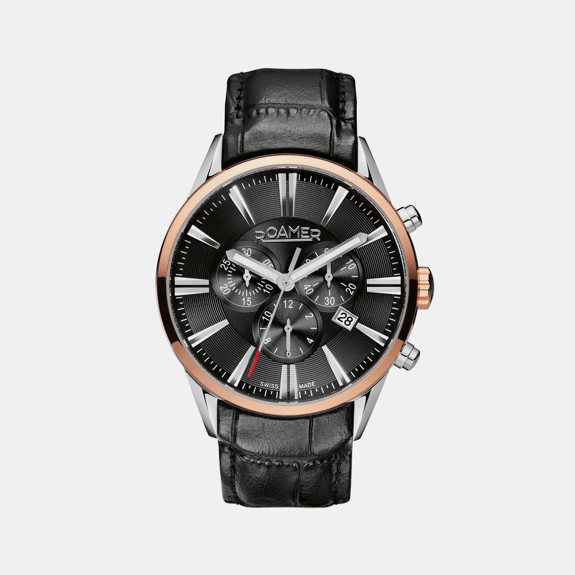Male Black Analog Brass Watch 508837 41 75 05
