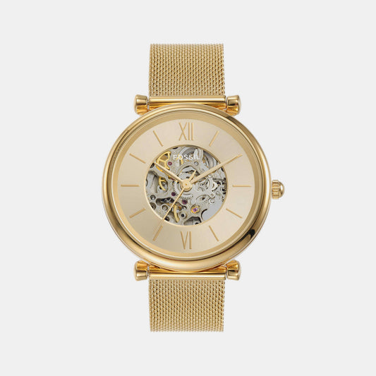 Female Gold Analog Stainless Steel Watch ME3250