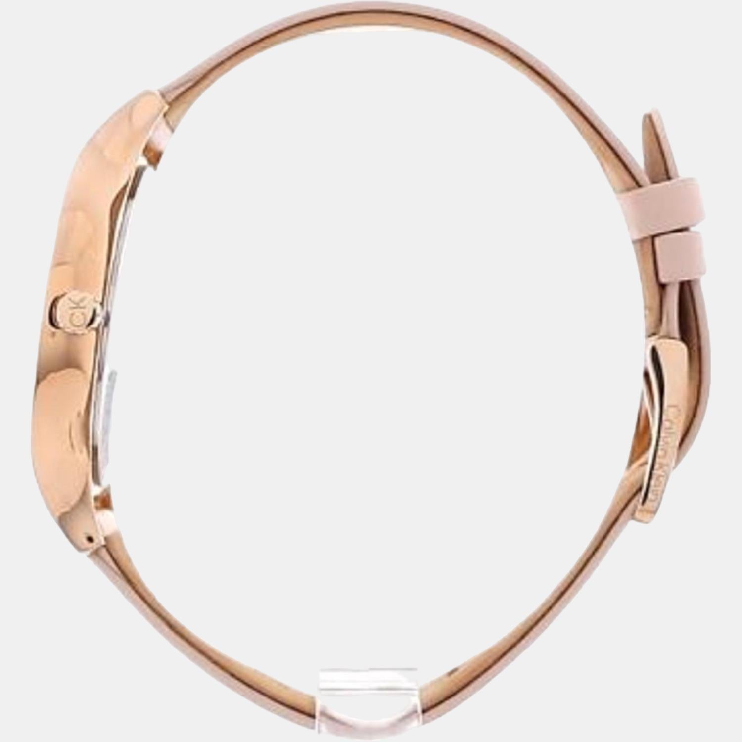 Timeless Women Quartz Gold Dial Analog Leather Watch 25200009