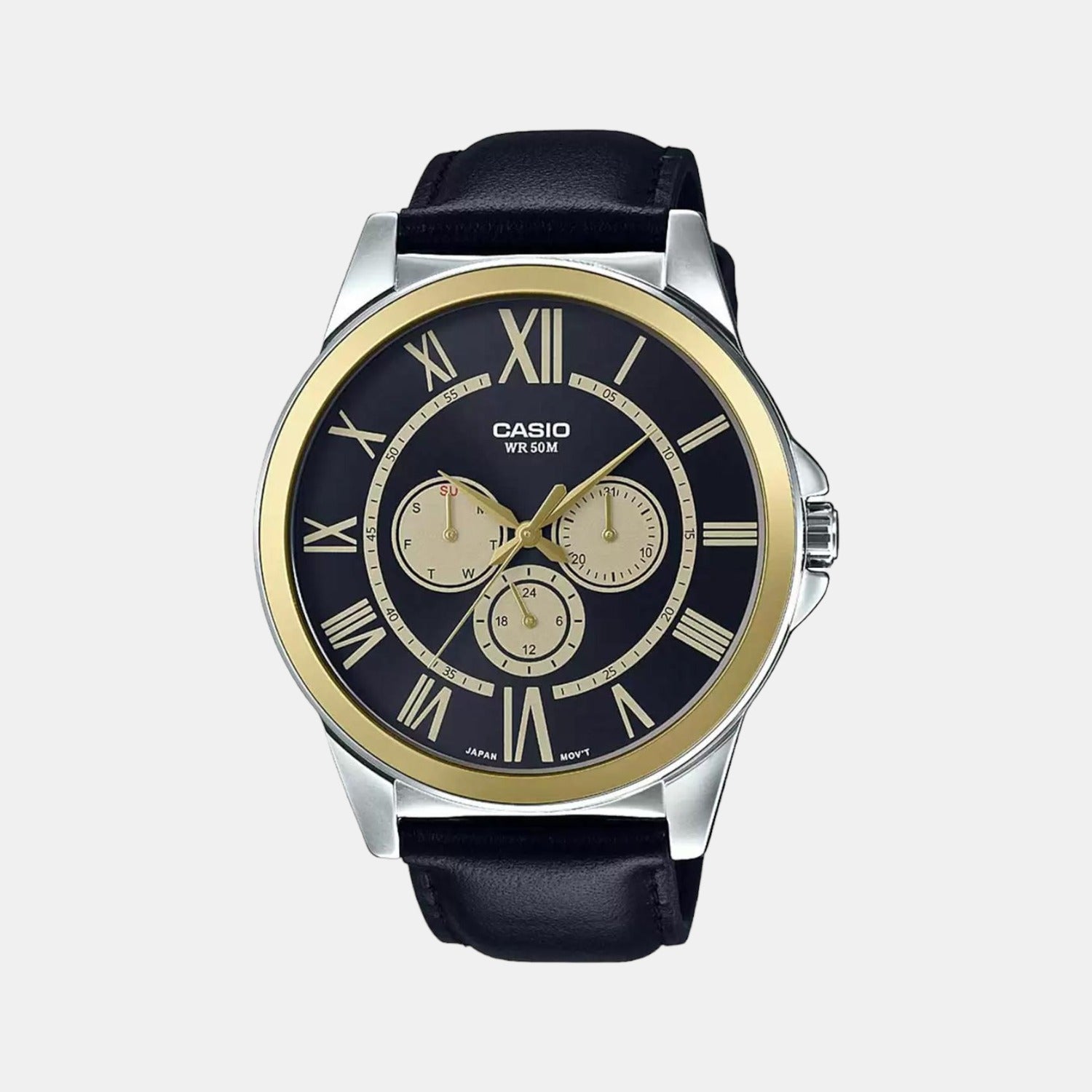 Casio Round Black Chronograph watch