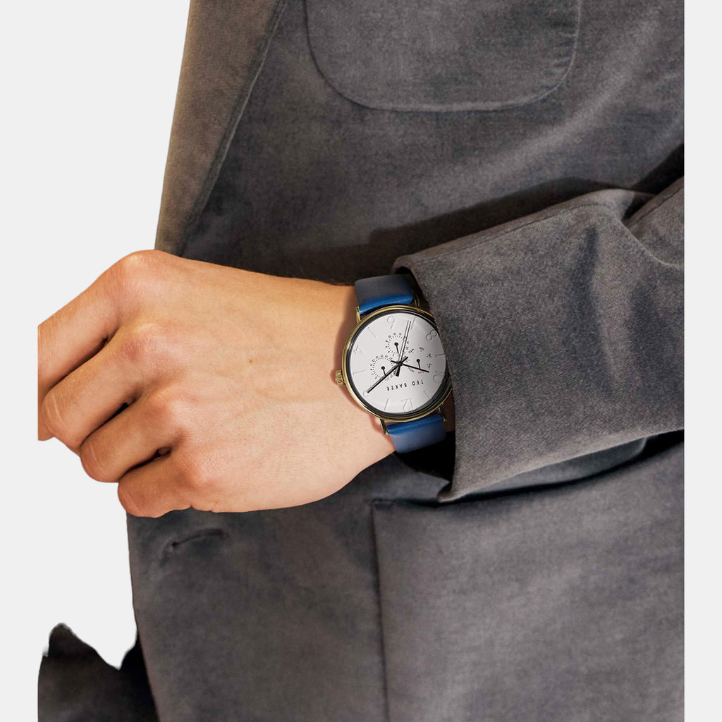 Men Quartz White Dial Chronograph Leather Watch BKPPGF207