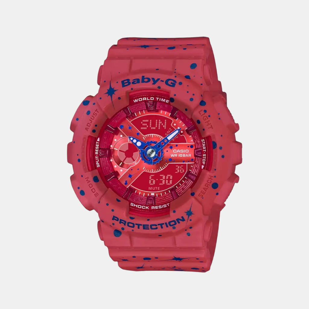 Casio Rectangular Red Analog-Digital watch