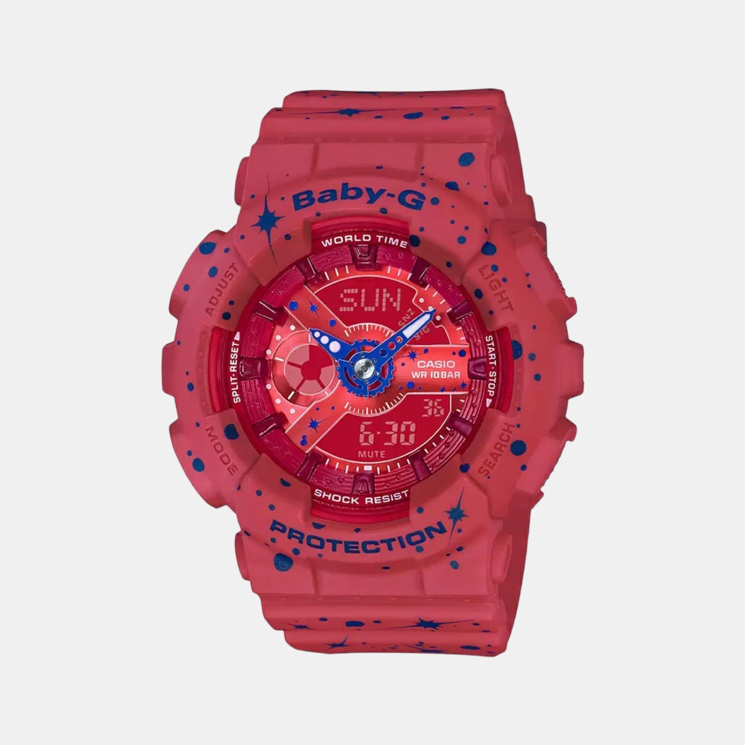 Casio Rectangular Red Analog-Digital watch