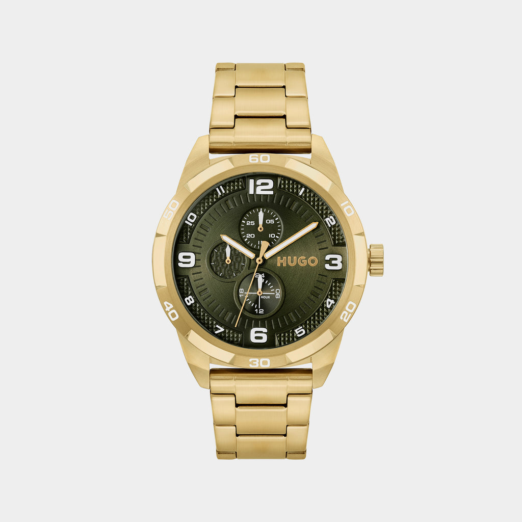 Boss Round Olive Green Chronograph watch