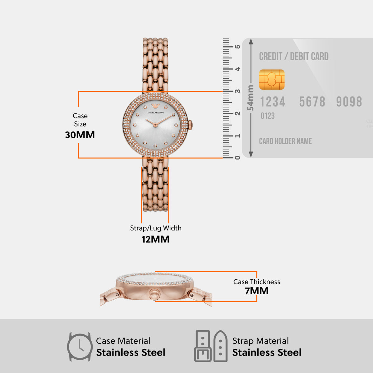 Emporio Armani Stainless Steel Round watch