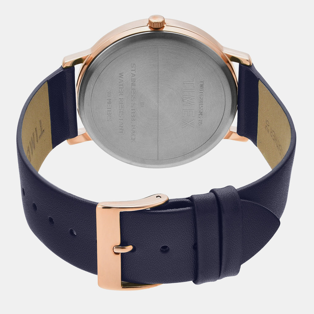 Timex Leather Blue watch