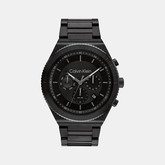 Male Black Chronograph Stainless Steel Watch 25200303