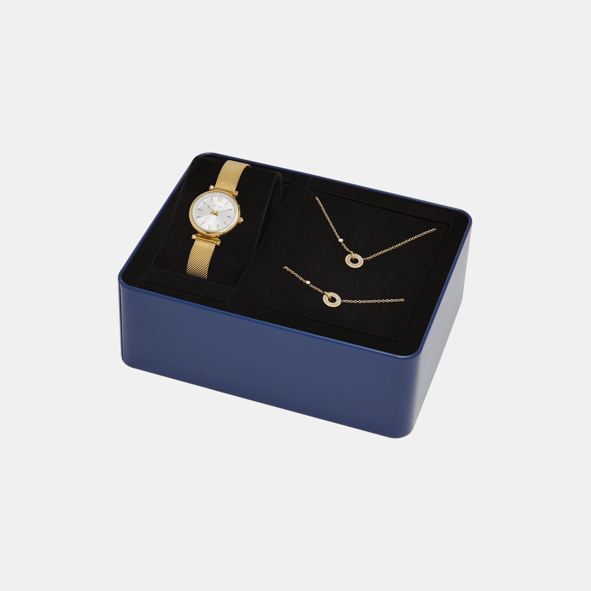 Carlie Women Quartz White Dial Analog Mesh Watch ES5251SET